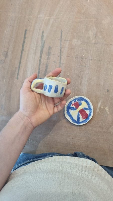 Cours de modelage set à thé - deux tasses - mère et fille - parent enfant - Fracas