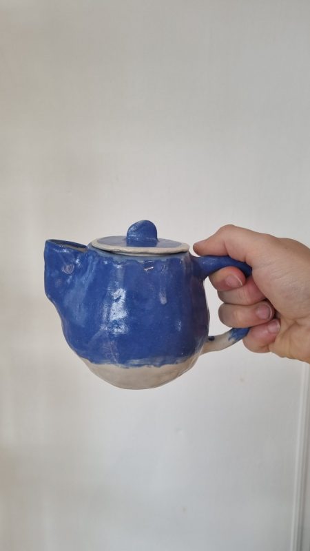 Cours de modelage théière - théière bleu- Fracas